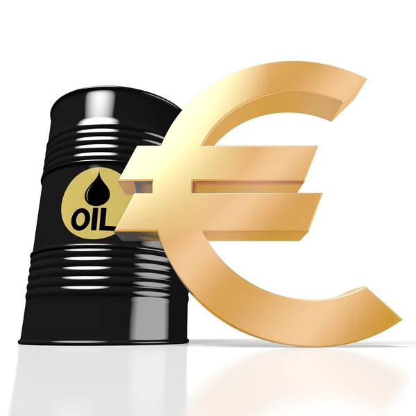 Barril Petróleo Signo Euro — Foto de Stock