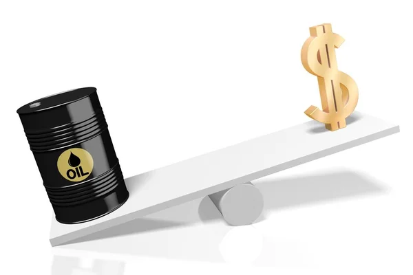 Oil Petrol Barrel Swing Dollar Sign — Stock Photo, Image