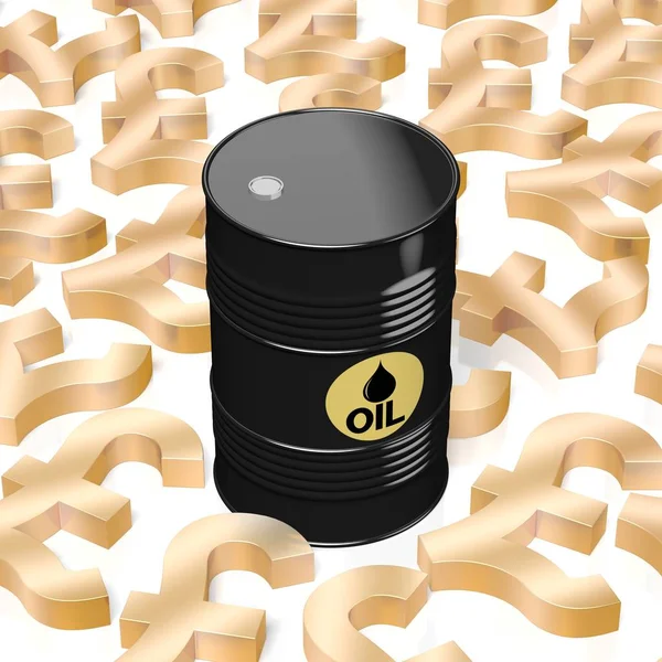 3D oil barrel, pound signs