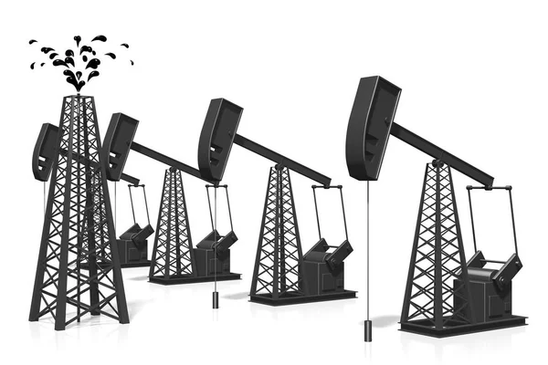 Нефтяные Скважины Концепция Добычи Нефти Нефти — стоковое фото