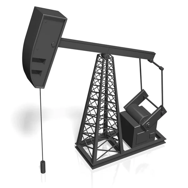 Oil Well Isolated White Background Fuel Industry Concept — Stock Photo, Image