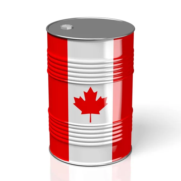 Barril Petróleo Bandera Canada — Foto de Stock