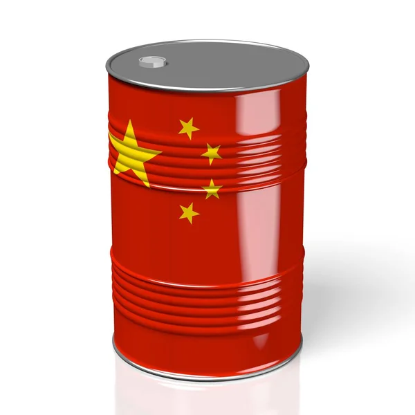 Ölfass Flagge Von China — Stockfoto