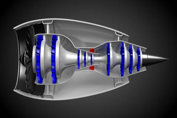 Jetmotor Sidovy — Stockfoto