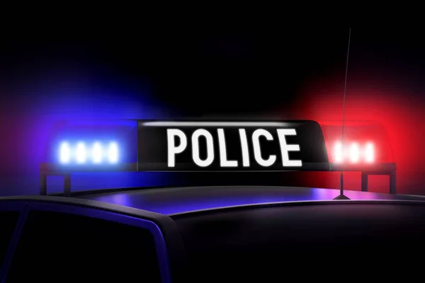 Blue Red Police Lights Police — Stock Photo, Image