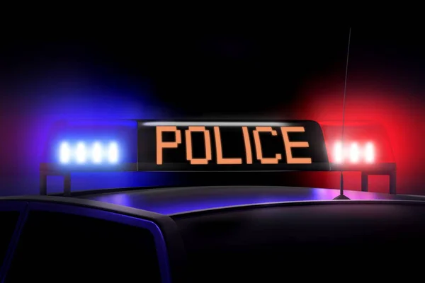 Μπλε Και Κόκκινο Αστυνομικά Φώτα Αστυνομία — Φωτογραφία Αρχείου