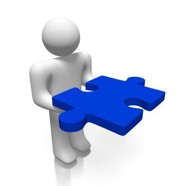 3D parçalı bulmaca illüstrasyon