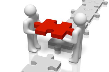 3D parçalı bulmaca illüstrasyon