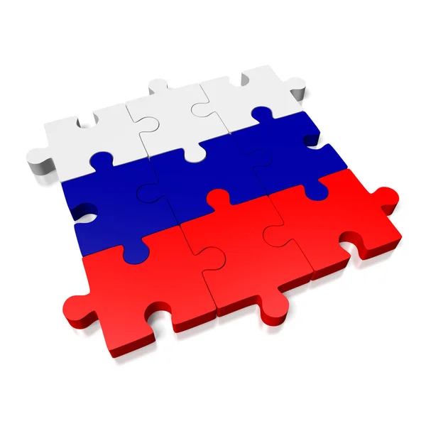 Puzzle Rosyjską Flagę — Zdjęcie stockowe