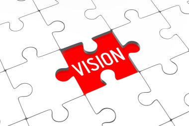 3D illustration - puzzles - vision