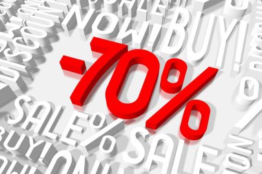 3D sale illustration: -70%
