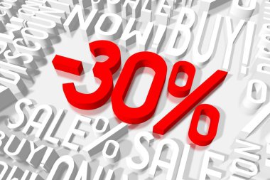 3D sale illustration: -30%