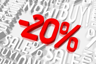 3D sale illustration: -20%
