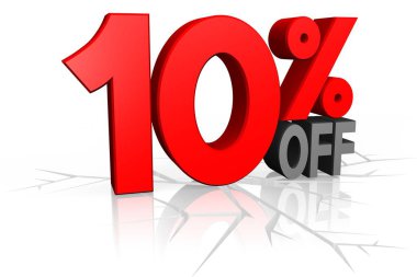 3D çizim - Satılık kavramı - %10 off