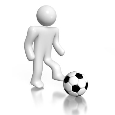 futbol oynarken 3d çizgi film karakteri / futbol