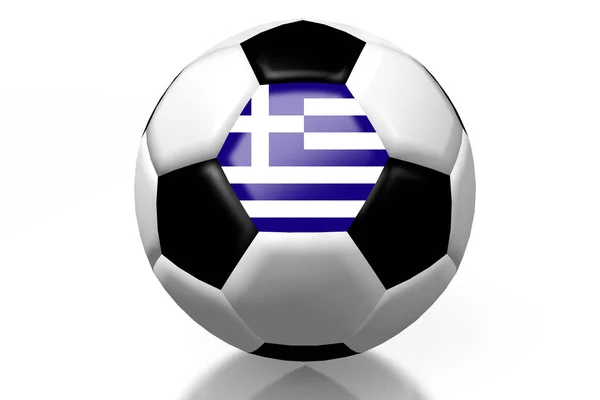 Soccerball Met Nationale Vlag Griekenland — Stockfoto