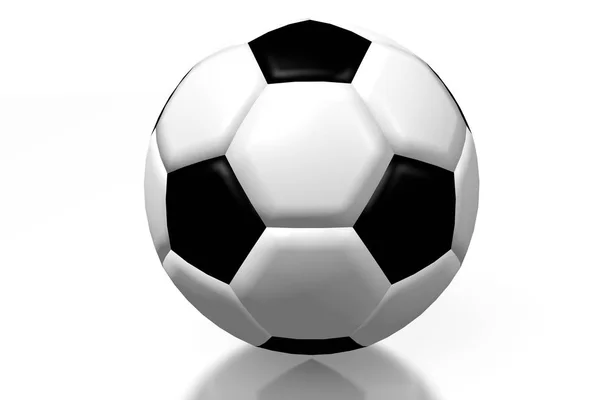 Soccerball Com Manchas Brancas Pretas Isolado Fundo Branco — Fotografia de Stock