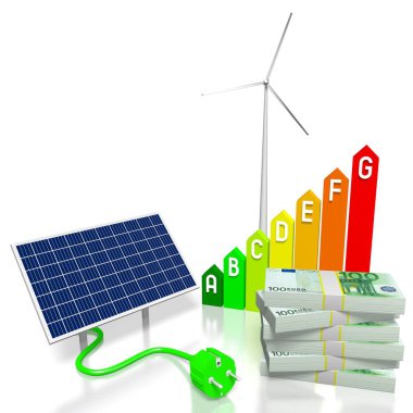 Yenilenebilir enerji kavramı - 3d çizim