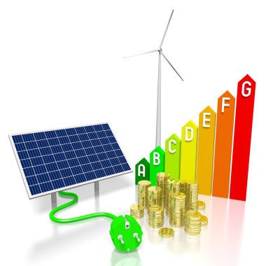 Yenilenebilir enerji kavramı - 3d çizim