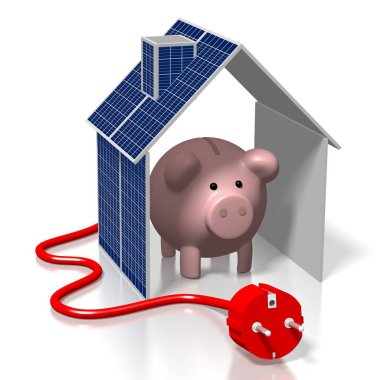 House, güneş panelleri kavramı