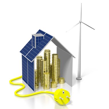 Yenilenebilir enerji kavramı - 3d çizim