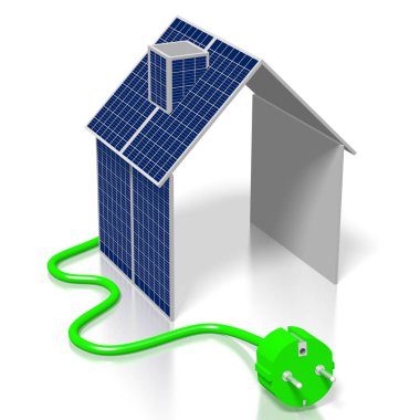 House, güneş panelleri kavramı