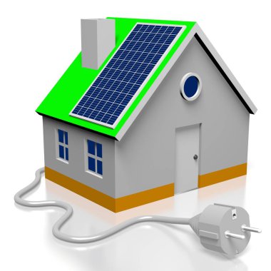 House, güneş panelleri kavramı