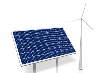 Yenilenebilir enerji kavramı - 3d çizim