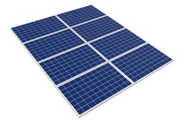 Güneş panelleri kavramı - 3d çizim