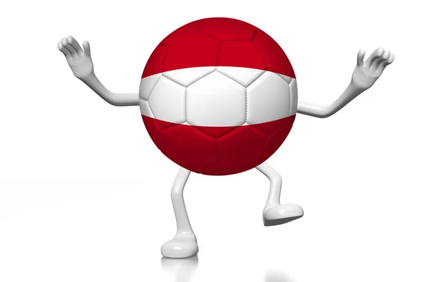 Футбольный Мяч Мультфильме Национальный Флаг Австрии — стоковое фото