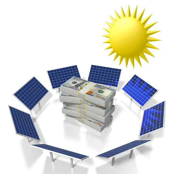 Soleil Concept Énergie Solaire — Photo