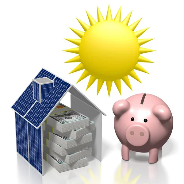 Slunce Sluneční Energetické Koncepce — Stock fotografie