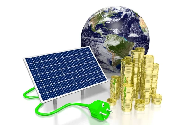 Tierra Concepto Paneles Solares — Foto de Stock