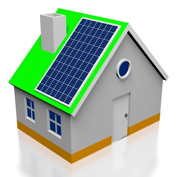 Casa Concepto Paneles Solares — Foto de Stock