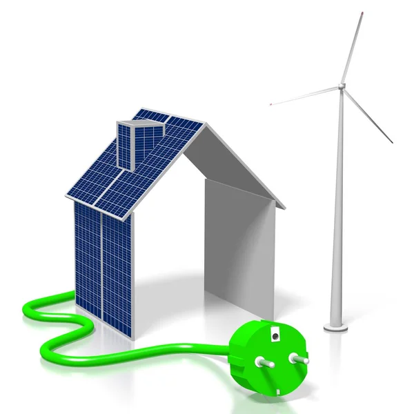 Conceito Energia Renovável Ilustração — Fotografia de Stock