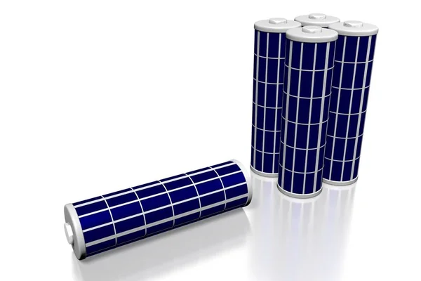 Batteria Concetto Pannelli Solari — Foto Stock