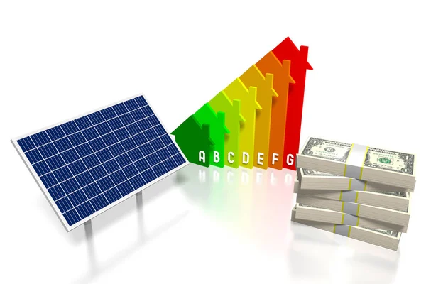 Solární Panely Koncept Ilustrace — Stock fotografie