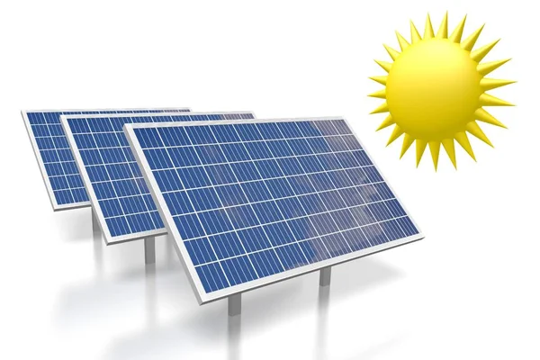 Slunce Sluneční Energetické Koncepce — Stock fotografie