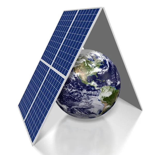 Tierra Concepto Paneles Solares — Foto de Stock