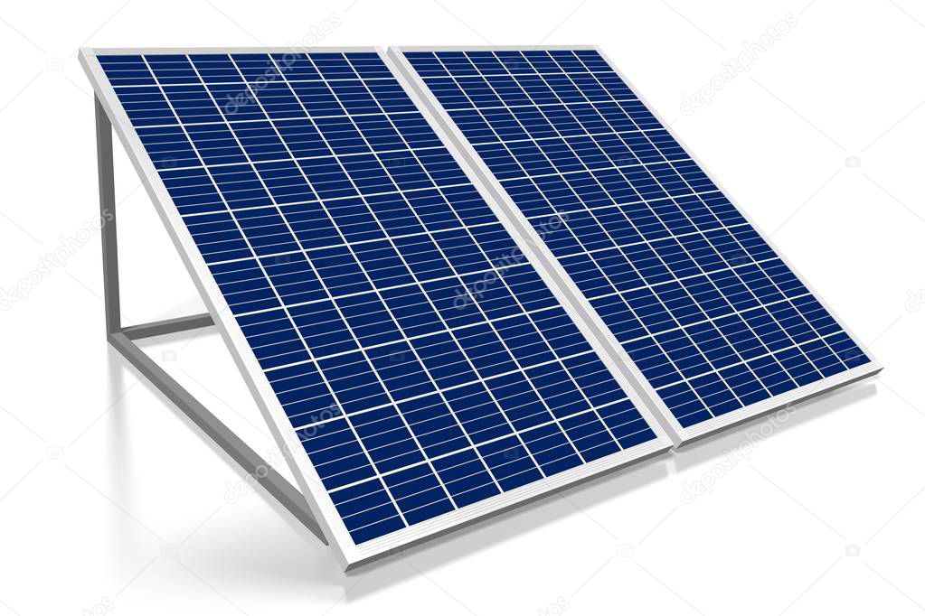 Solar panels concept - 3D illustration