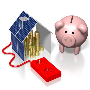 House, güneş panelleri kavramı