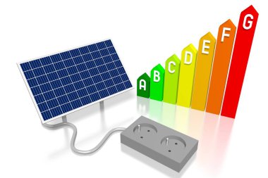 Güneş panelleri kavramı - 3d çizim