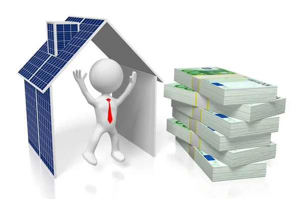 Money Solar Panels Concept — Stock Photo, Image