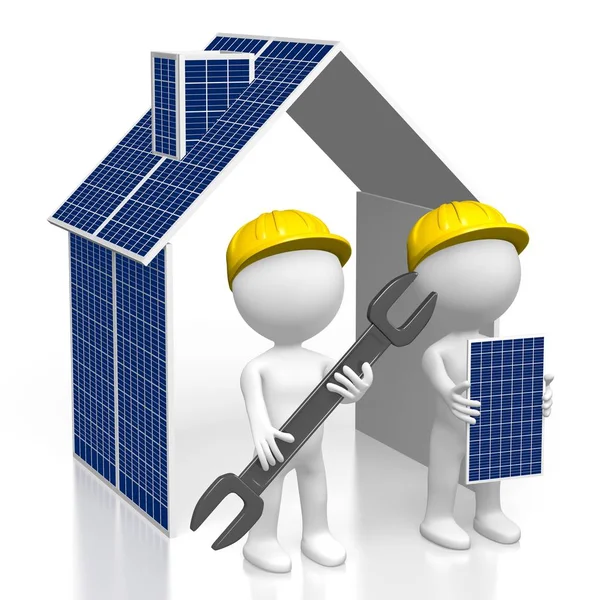 Solar Panels Assembly Illustration — Stock Photo, Image
