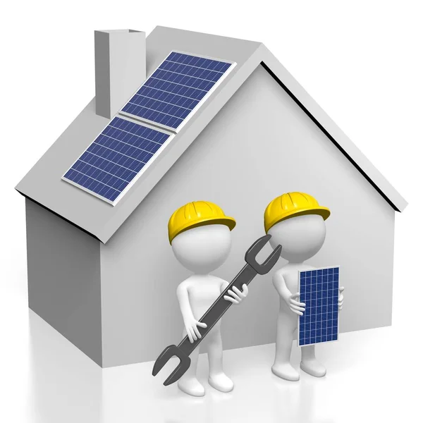 Solar Panels Assembly Illustration — Stock Photo, Image