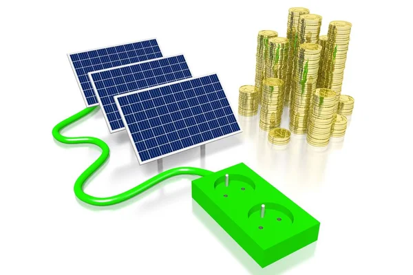 Concepto Paneles Solares Ilustración — Foto de Stock