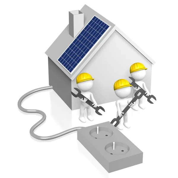 Montagekonzept Für Sonnenkollektoren — Stockfoto