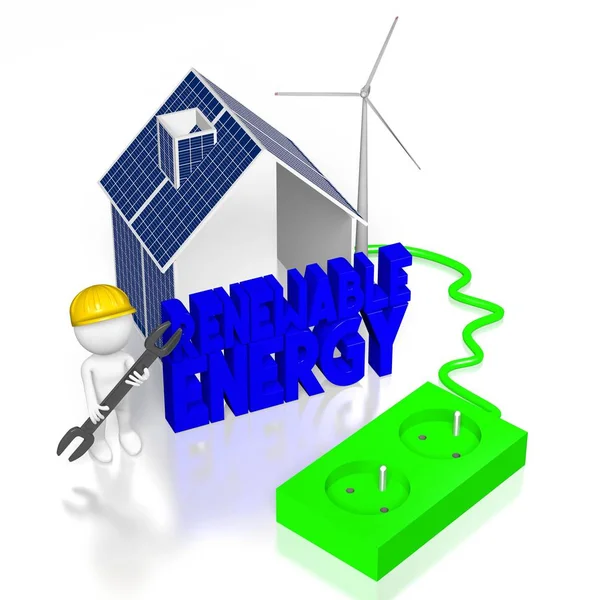 3D renewable energy concept — Stock Photo, Image