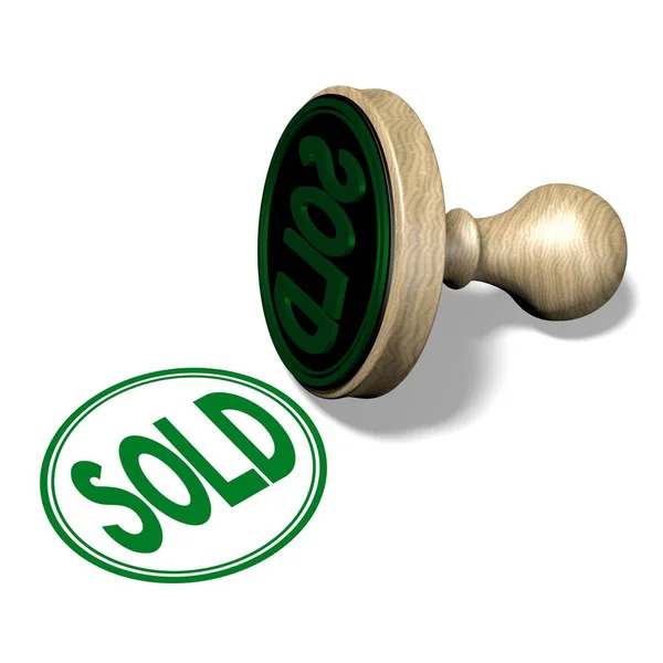 Green Stamp Sold Illustration — Stock Photo, Image