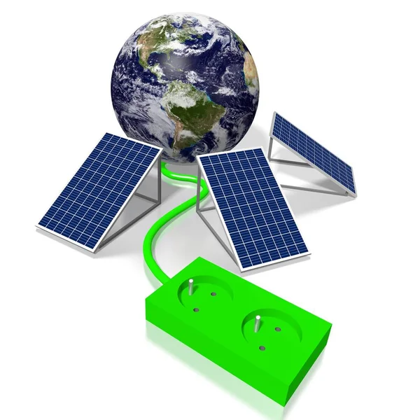 Earth Solar Panels Concept — Stock Photo, Image